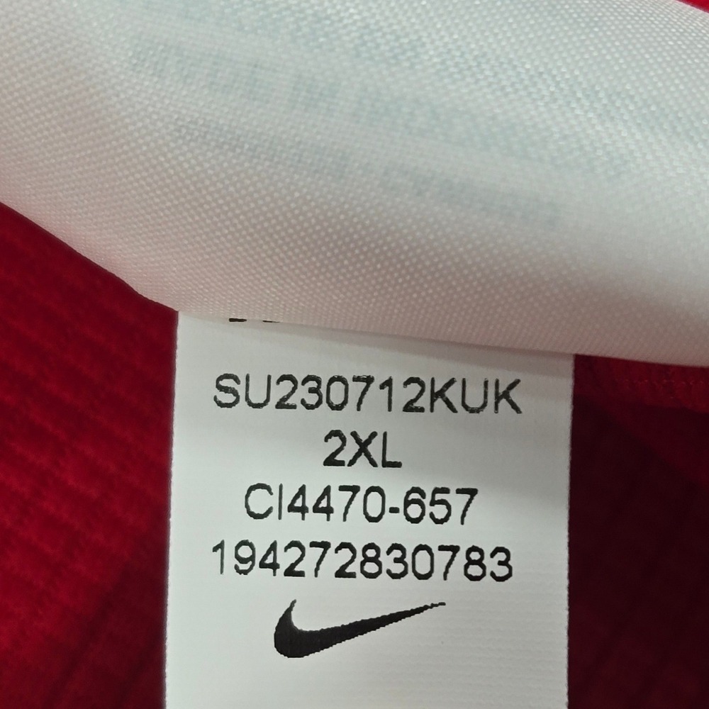 Nike Dri-FIT Red Football Polo Shirt Men's 2XL Embroidered H‎ Logo Athletic - Picture 9 of 11